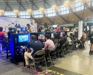 GameZtation Gaming Desk setup at Oz Comic-Con